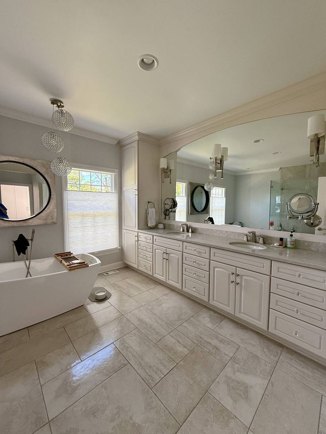 Bright bathroom with a spotless double vanity